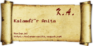 Kalamár Anita névjegykártya