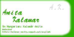 anita kalamar business card