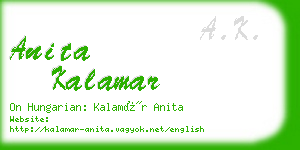 anita kalamar business card